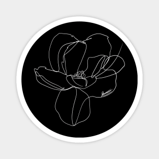 Flower White Lineart Magnet